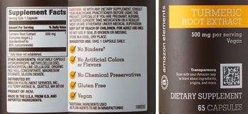 Amazon Elements Turmeric Root Powder 500 mg - supplement