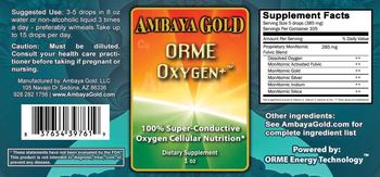 Ambaya Gold ORME Oxygen+ - supplement