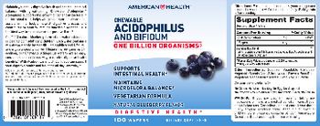American Health Chewable Acidophilus And Bifidum Natural Blueberry Flavor - supplement