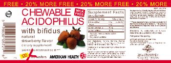 American Health Chewable Acidophilus With Bifidus Natural Strawberry Flavor - supplement