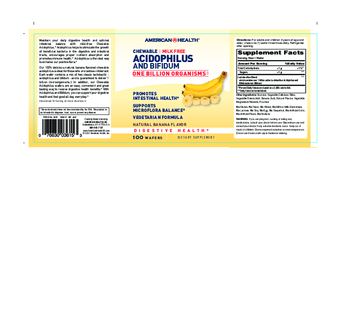 American Health Chewable Milk Free Acidophilus And Bifidum Natural Banana Flavor - supplement
