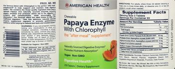 American Health Chewable Papaya Enzyme with Chlorophyll - supplement