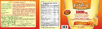 American Health Ester-C Effervescent 100 mg Plus Electrolytes Natural Orange Flavor - supplement