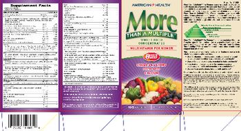 American Health More Than A Multiple Multivitamin For Women - supplement