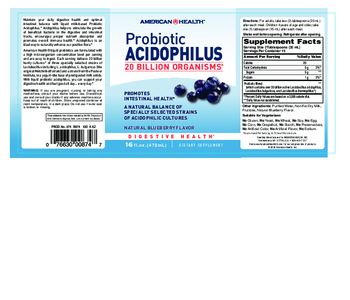 American Health Probiotic Acidophilus Natural Blueberry Flavor - supplement