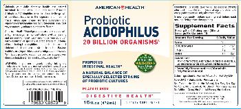 American Health Probiotic Acidophilus Plain Flavor - supplement