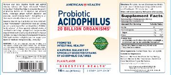 American Health Probiotic Acidophilus Plain Flavor - supplement