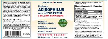 American Health Probiotic Acidophilus with Citrus Pectin - supplement