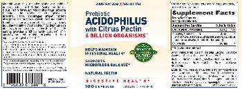 American Health Probiotic Acidophilus With Citrus Pectin - supplement