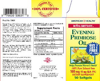 American Health Royal Brittany Evening Primrose Oil - supplement