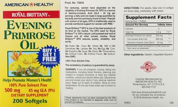 American Health Royal Brittany Evening Primrose Oil 500 mg - supplement