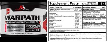 American Metabolix Warpath Fruit Punch - supplement
