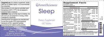 AmeriSciences Sleep - supplement