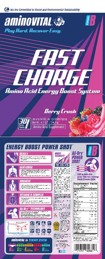 Amino VITAL Fast Charge Berry Crush Flavor - amino acid supplement