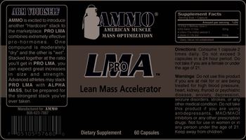 AMMO American Muscle Mass Optimization LMA Pro Lean Mass Accelerator - supplement