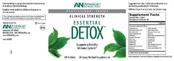 AN American Nutriceuticals Essential Detox - herbal supplement