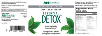 AN American Nutriceuticals Essential Detox - herbal supplement