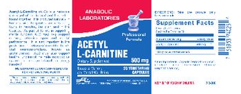 Anabolic Laboratories Acetyl L-Carnitine 500 mg - supplement