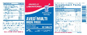Anabolic Laboratories Aved-Multi Iron Free - multiple vitaminmineral supplement