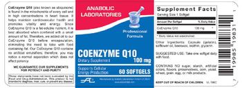 Anabolic Laboratories Coenzyme Q10 100 mg - supplement