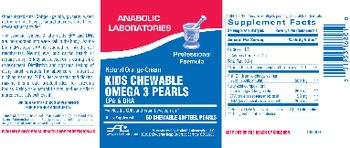 Anabolic Laboratories Kids Chewable Omega 3 Pearls Natural Orange-Cream - supplement
