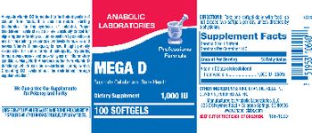 Anabolic Laboratories Mega D 1,000 IU - supplement