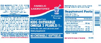 Anabolic Laboratories Natural Orange-Cream Kids Chewable Omega 3 Pearls EPA & DHA - supplement
