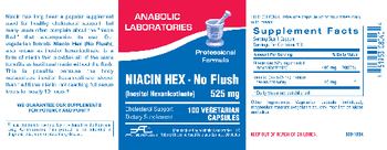 Anabolic Laboratories Niacin Hex - No Flush 525 mg - supplement
