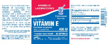 Anabolic Laboratories Vitamin E 400 IU Plus Mixed Tocopherols - supplement
