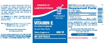Anabolic Laboratories Vitamin E 400 IU - supplement