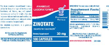 Anabolic Laboratories Zinotate 30 mg - supplement