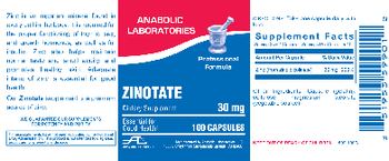 Anabolic Laboratories Zinotate 30 mg - supplement