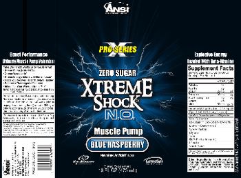 ANSI Advanced Nutrient Science Xtreme Shock N.O. Blue Raspberry - supplement