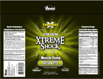 ANSI Advanced Nutrient Science Intl Xtreme Shock N.O. Green Apple - supplement