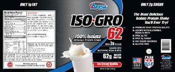 ANSI Pro-Series Iso-Gro 62 Ice Cream Vanilla - 