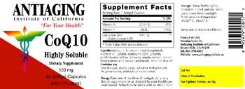 Antiaging Institute Of California CoQ10 100 mg - supplement