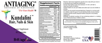 Antiaging Institute Of California Kundalini - supplement