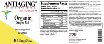 Antiaging Institute Of California Organic Super Oil - supplement