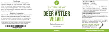 Antler Farms Deer Antler Velvet - supplement