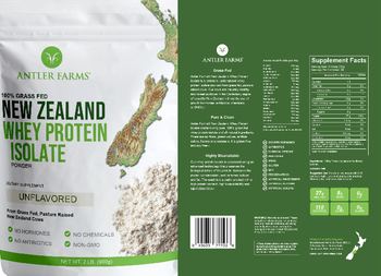 Antler Farms New Zealand Whey Protein Isolate Unflavored - supplement