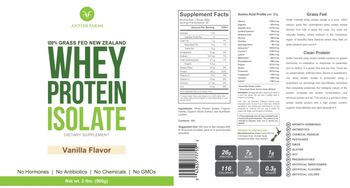 Antler Farms Whey Protein Isolate Vanilla Flavor - supplement