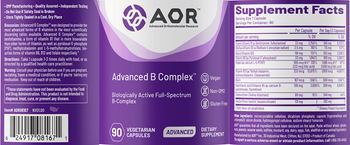 AOR Advanced Orthomolecular Research Advanced Advanced B Complex - supplement