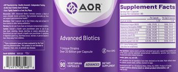 AOR Advanced Orthomolecular Research Advanced Advanced Biotics - supplement