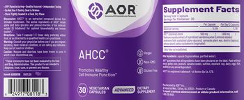 AOR Advanced Orthomolecular Research Advanced AHCC - supplement