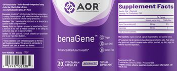 AOR Advanced Orthomolecular Research Advanced benaGene - supplement
