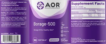AOR Advanced Orthomolecular Research Advanced Borage-500 - supplement