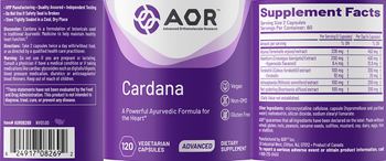 AOR Advanced Orthomolecular Research Advanced Cardana - supplement