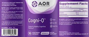 AOR Advanced Orthomolecular Research Advanced Cogni-Q - supplement