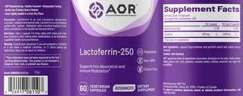 AOR Advanced Orthomolecular Research Advanced Lactoferrin-250 - supplement