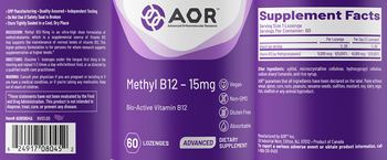 AOR Advanced Orthomolecular Research Advanced Methyl B12 - 15mg - supplement